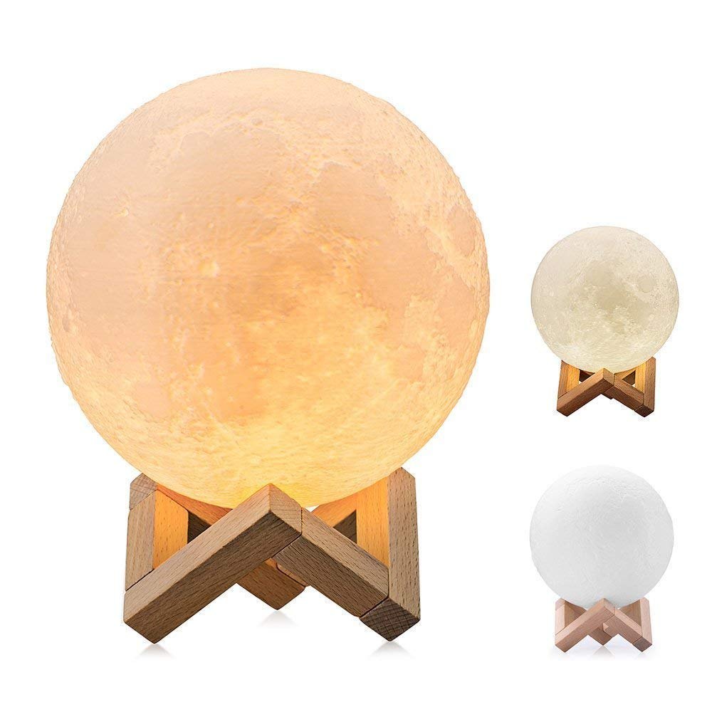 Imported Incandescent 3d Moon Lamp With Stand, For Home Decorations